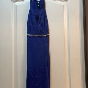 A long sprakly blue dress, from Enfocus Petite, size M.